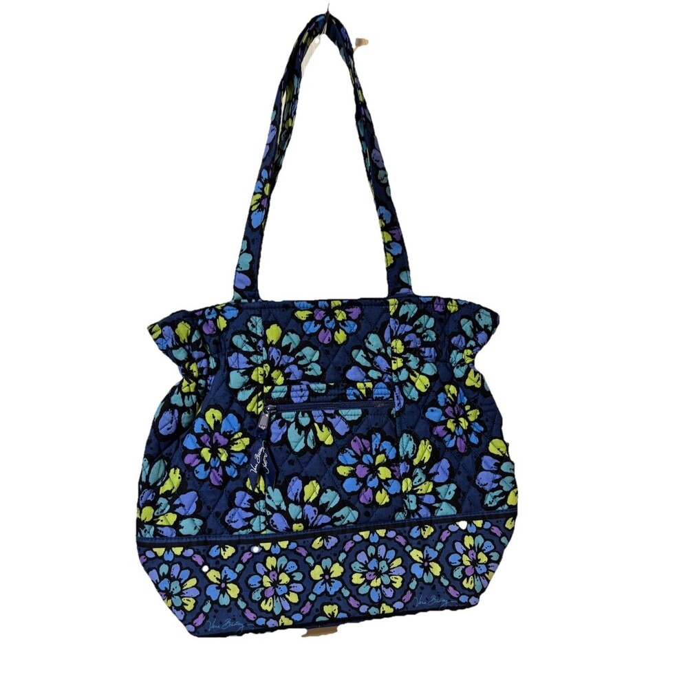 Vera Bradley Women's Shoulder Quilted Bag/Tote Blue "Indigo Pop" (2012 Retired) - Picture 1 of 8